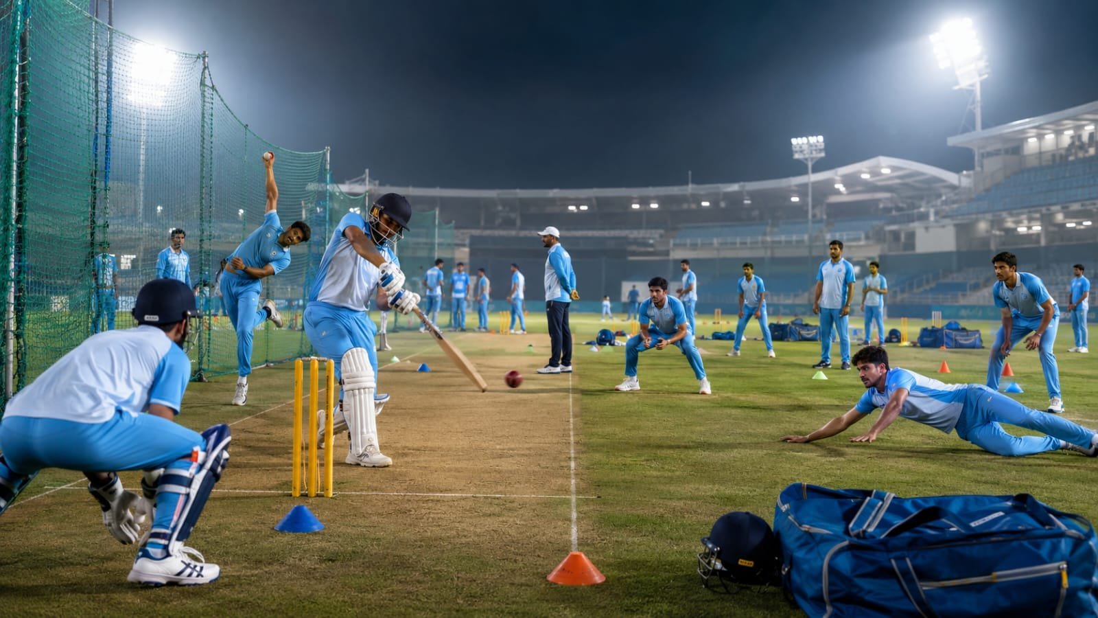 Coaches Giving Tactical Guidance To Young Shortlisted Talents